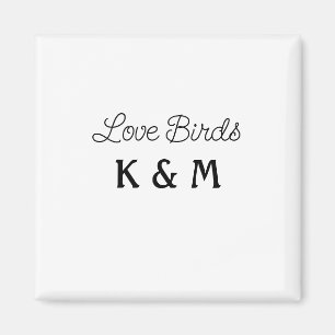 simple minimal add your name text love birds text magnet