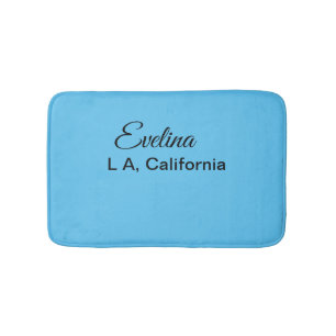 Simple minimal add your name text place city custo bath mat