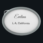 Simple minimal add your name text place city custo belt buckle<br><div class="desc">Design</div>