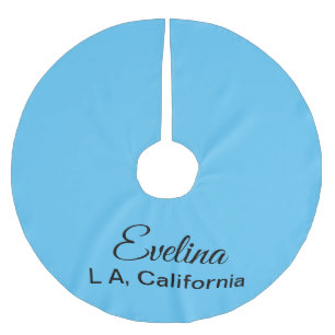 Simple minimal add your name text place city custo brushed polyester tree skirt