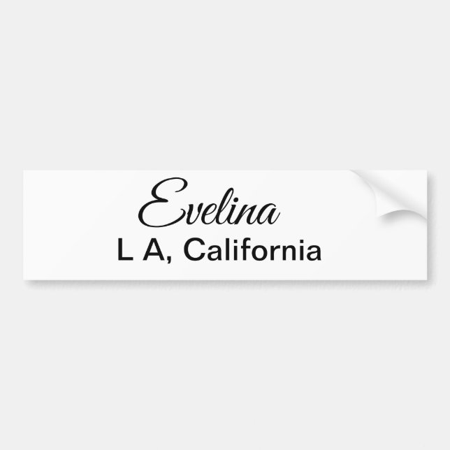 Simple minimal add your name text place city custo bumper sticker (Front)