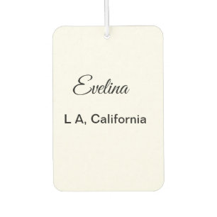 Simple minimal add your name text place city custo car air freshener
