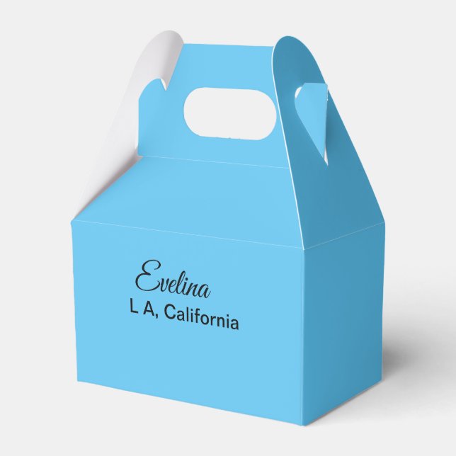 Simple minimal add your name text place city custo favour box (Front Side)