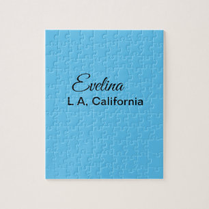 Simple minimal add your name text place city custo jigsaw puzzle