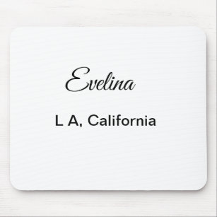 Simple minimal add your name text place city custo mouse mat