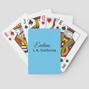 Simple minimal add your name text place city custo playing cards