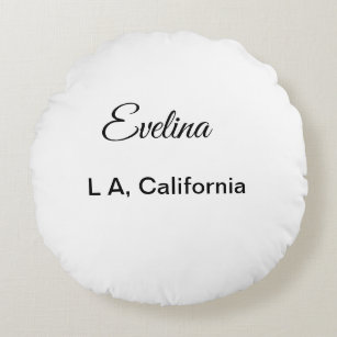 Simple minimal add your name text place city custo round cushion