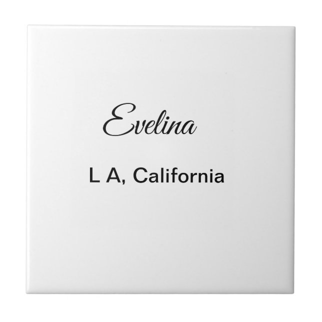 Simple minimal add your name text place city custo tile (Front)