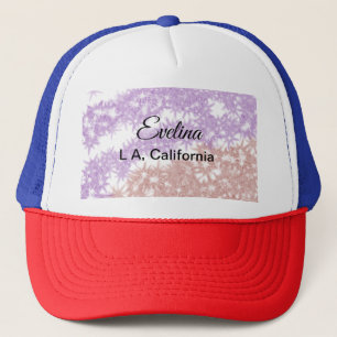 Simple minimal add your name text place city custo trucker hat