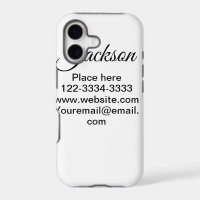 Simple minimal add your name text place city phone