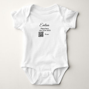 Simple minimal add your name text place city phone baby bodysuit