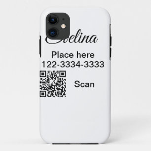 Simple minimal add your name text place city phone iPhone 11 case