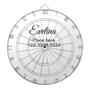 Simple minimal add your name text place city phone dartboard