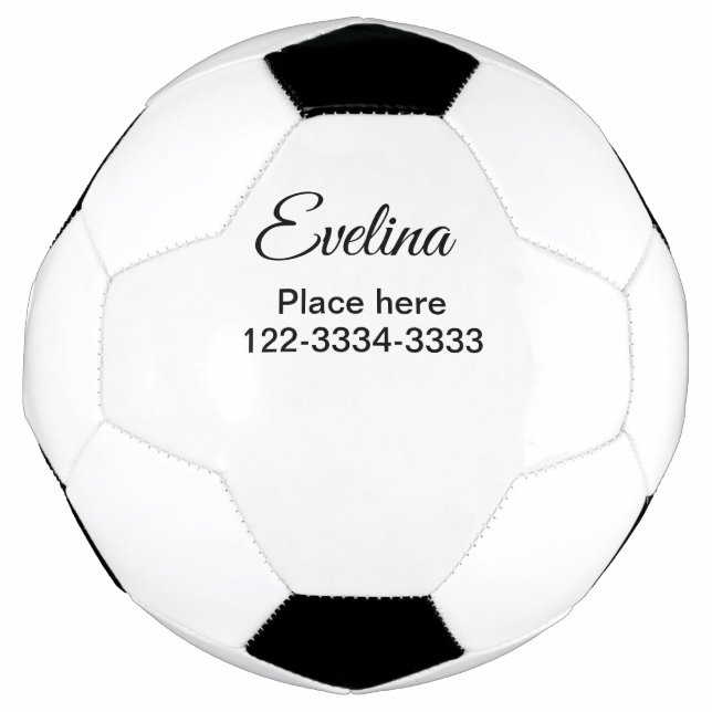 Simple minimal add your name text place city phone football (Front)