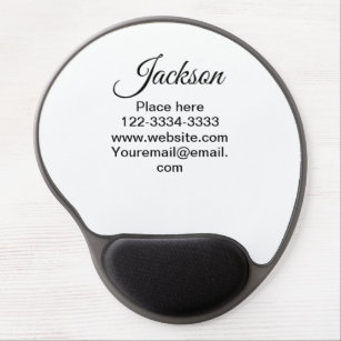 Simple minimal add your name text place city phone gel mouse mat