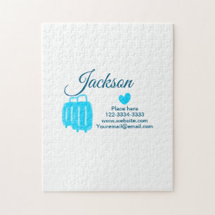 Simple minimal add your name text place city phone jigsaw puzzle