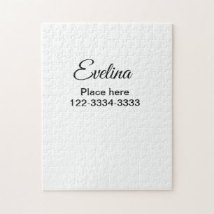 Simple minimal add your name text place city phone jigsaw puzzle