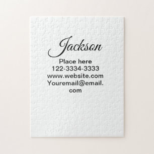Simple minimal add your name text place city phone jigsaw puzzle