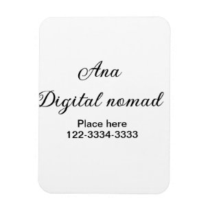 Simple minimal add your name text place city phone magnet