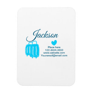 Simple minimal add your name text place city phone magnet
