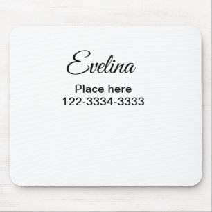 Simple minimal add your name text place city phone mouse mat