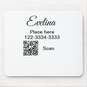 Simple minimal add your name text place city phone mouse mat