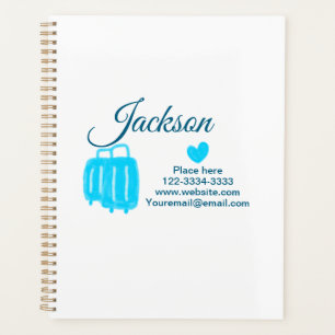 Simple minimal add your name text place city phone planner