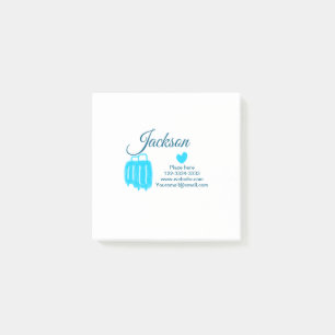 Simple minimal add your name text place city phone post-it notes