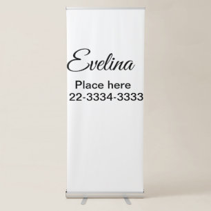 Simple minimal add your name text place city phone retractable banner
