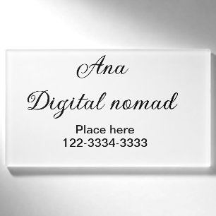 Simple minimal add your name text place city phone tag