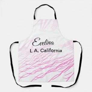 Simple minimal add your name text place city pink apron