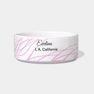Simple minimal add your name text place city pink bowl