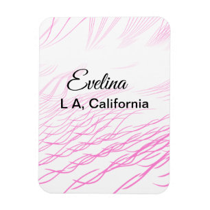Simple minimal add your name text place city pink magnet