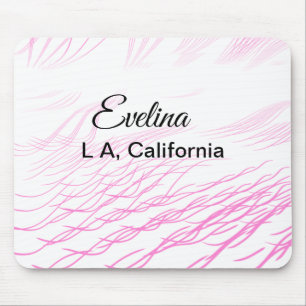 Simple minimal add your name text place city pink mouse mat
