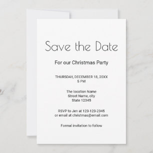 simple minimal add your name text save the date