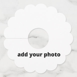 SIMPLE MINIMAL add your photo custom Wine Glass Tag