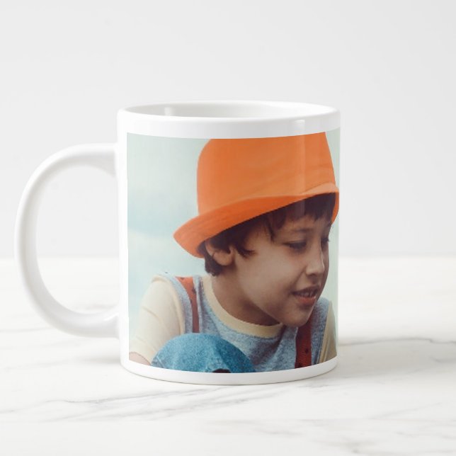 SIMPLE MINIMAL add your photo name text christmas  Large Coffee Mug (Left)