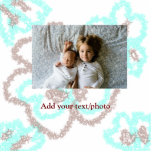 simple minimal ADD YOUR PHOTO TEXT blue glitter Th Standing Photo Sculpture<br><div class="desc">design</div>