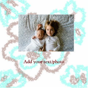 simple minimal ADD YOUR PHOTO TEXT blue glitter Th Standing Photo Sculpture