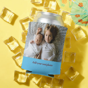 simple minimal ADD YOUR PHOTO TEXT CHRISTMAS Can Cooler