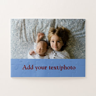 simple minimal ADD YOUR PHOTO TEXT CHRISTMAS J Jigsaw Puzzle