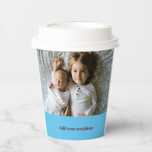 simple minimal ADD YOUR PHOTO TEXT CHRISTMAS P Paper Cups