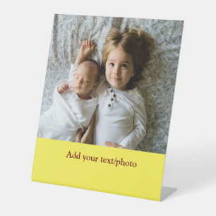 simple minimal ADD YOUR PHOTO TEXT CHRISTMAS P Pedestal Sign