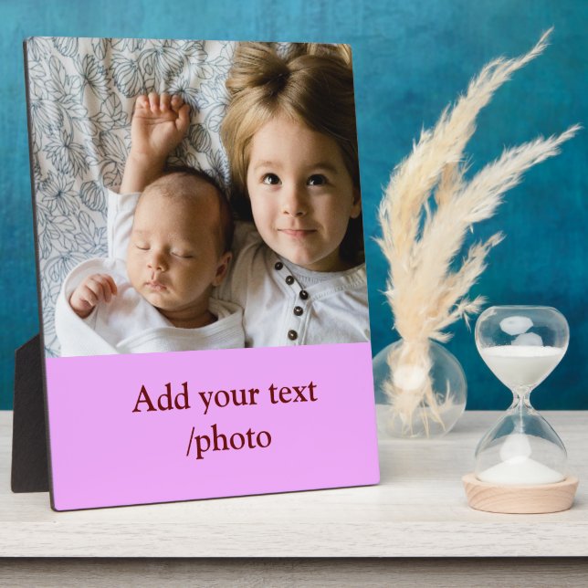 simple minimal ADD YOUR PHOTO TEXT CHRISTMAS     P Plaque (Side)