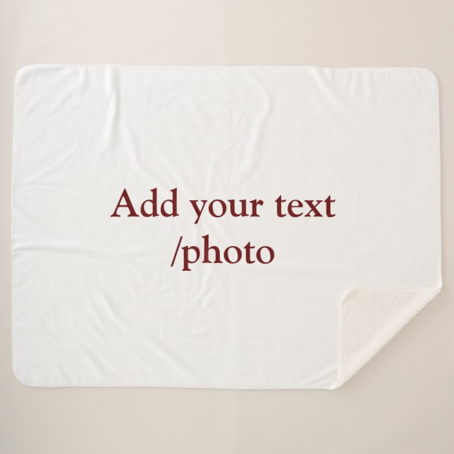 simple minimal ADD YOUR PHOTO TEXT CHRISTMAS     Sherpa Blanket (Front (Horizontal))