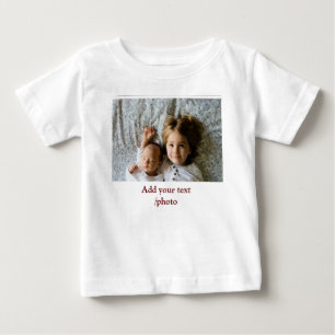 simple minimal ADD YOUR PHOTO TEXT CHRISTMAS     T Baby T-Shirt