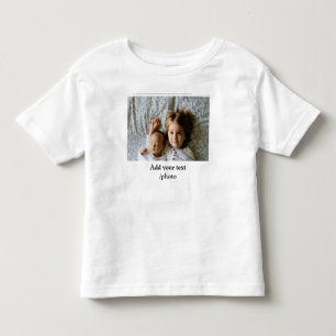 simple minimal ADD YOUR PHOTO TEXT CHRISTMAS T Toddler T-Shirt