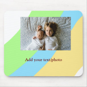 simple minimal ADD YOUR PHOTO TEXT CHRISTMAS yello Mouse Mat