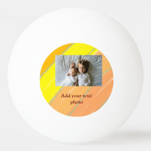 simple minimal ADD YOUR PHOTO TEXT CHRISTMAS yello Ping Pong Ball