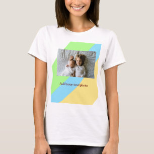 simple minimal ADD YOUR PHOTO TEXT CHRISTMAS yello T-Shirt